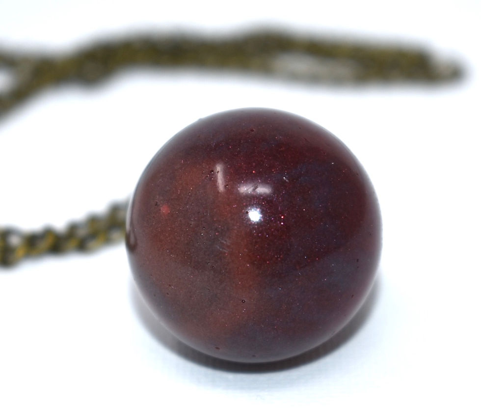 Thumbnail: Red Orb - Resin Pendant Necklace side view