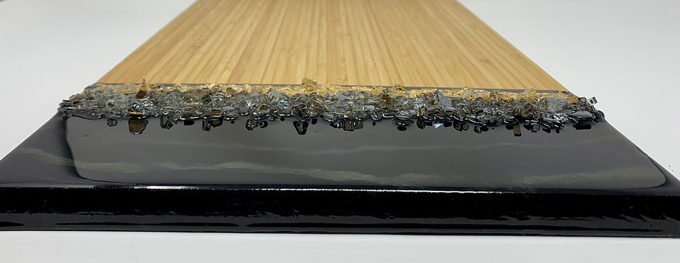 Thumbnail: Charcuterie Board - Large Premium Marbled Black and Gold front