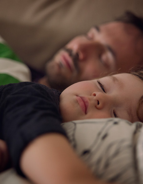 Father and Son Taking a Nap