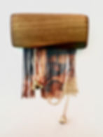 Unabashed Relics handmade wooden brooch with fringe and bells