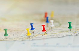 Map of a sea shore with route highlights