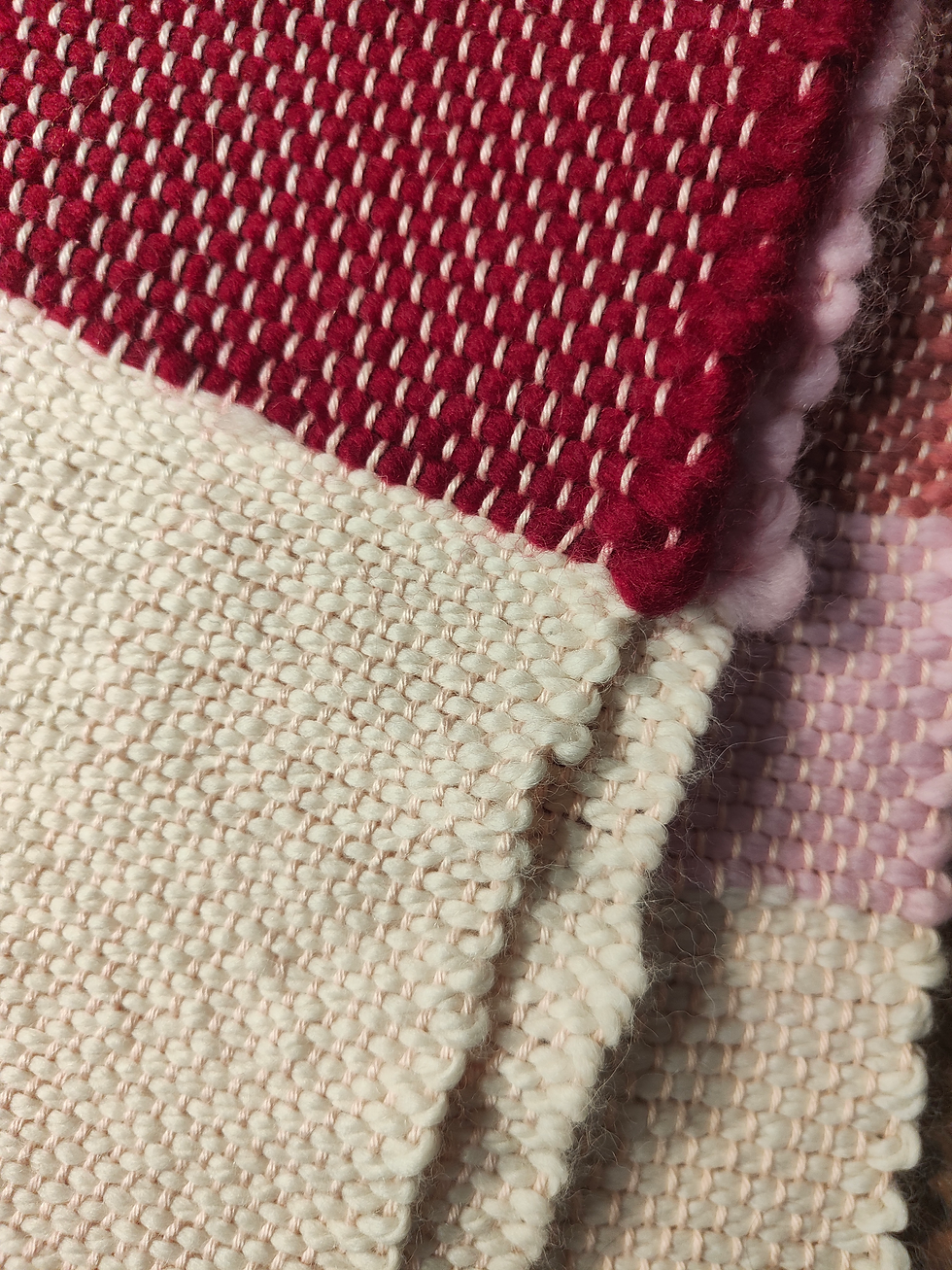 Miniature : Jeté de lit (Bordeaux rose blanc)
