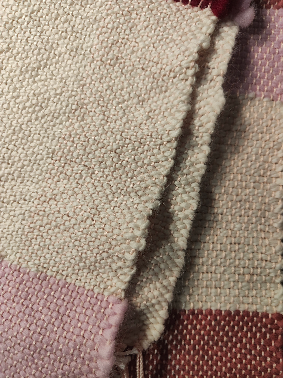 Miniature : Jeté de lit (Bordeaux rose blanc)
