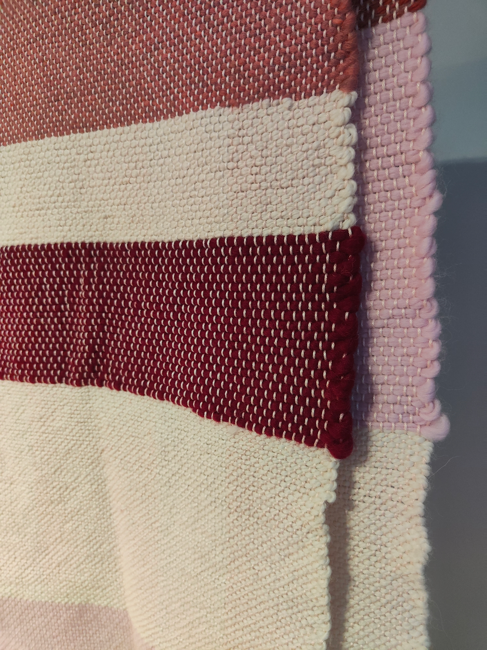 Miniature : Jeté de lit (Bordeaux rose blanc)