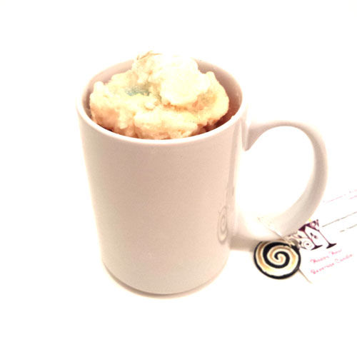 Cocoa Scented Gel Candle with Soy Whip Cream in 16 oz Ceramic Mug