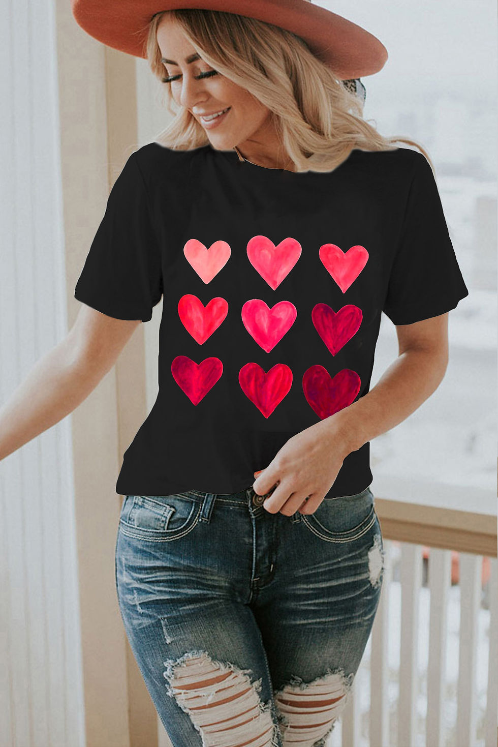 Hearts Black Graphic Tee