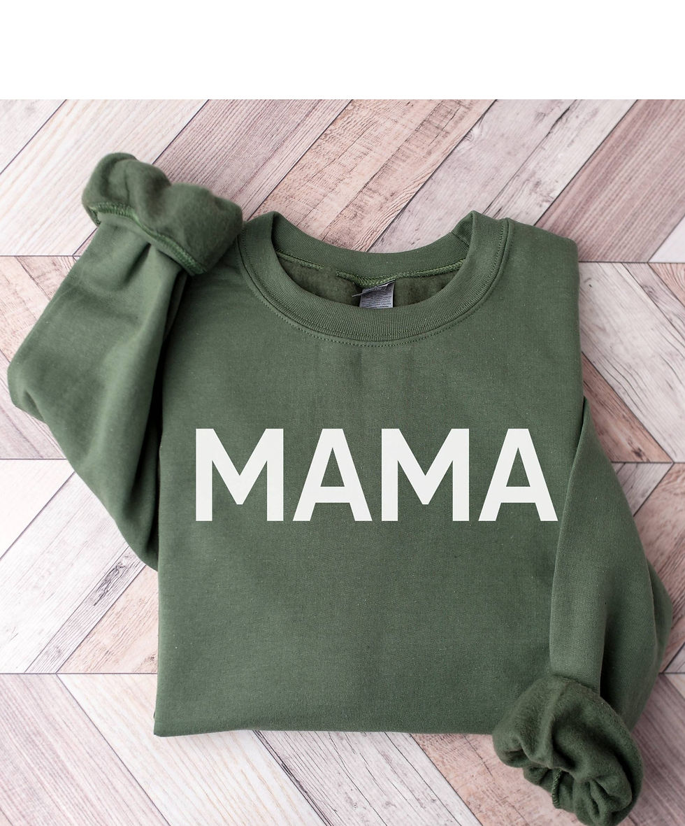 MAMA Olive Green And White Graphic Sweatshirt