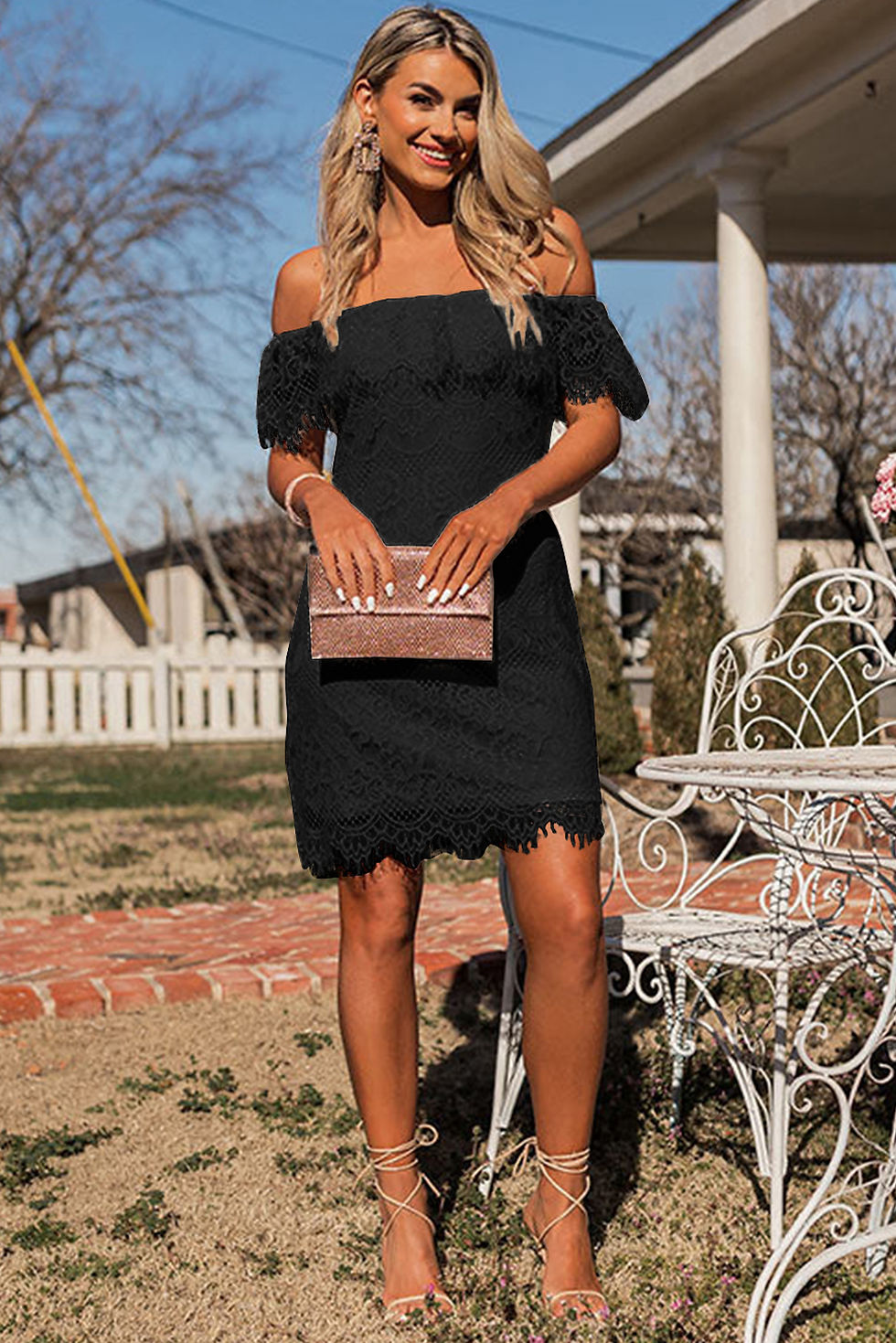VIP Party Black Off The Shoulder Mesh Dress