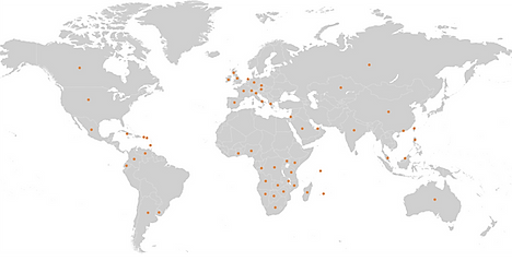 World Map - customers - International assurance Limited PCC, Mauritius