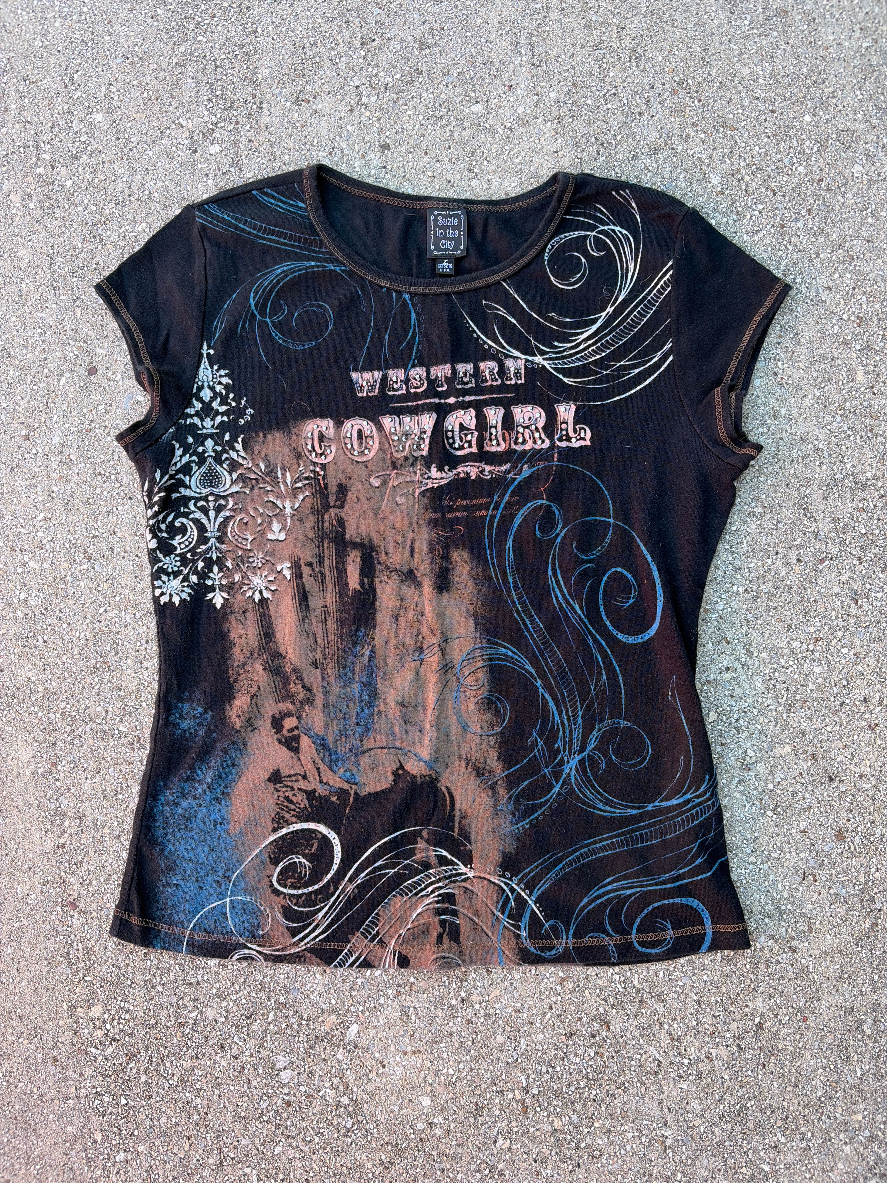 Vintage Western Baby Tee M