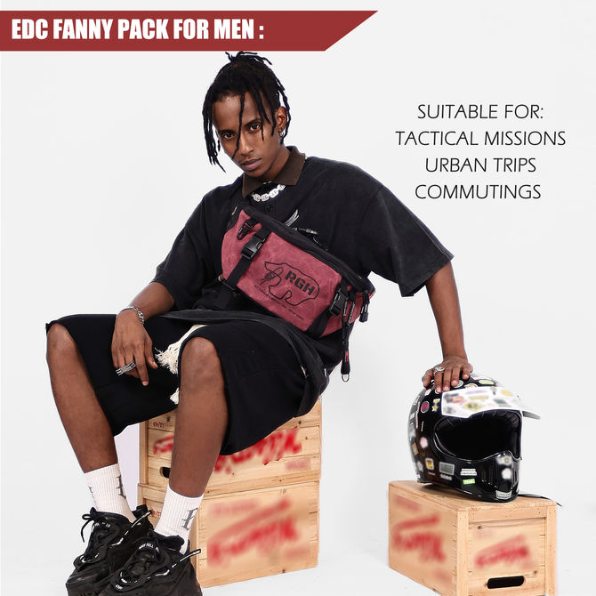 The Rough Enough Red Tactical Fanny Pack: Where Durability Meets Street Style