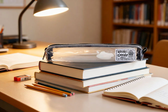 Rough Enough Small Clear Pencil Pouch - Simple, Smart, Visible. ✅