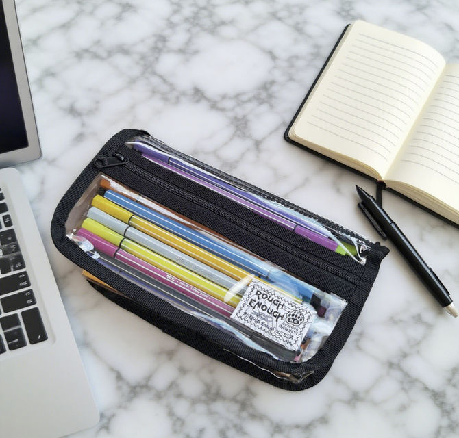 Rough Enough Clear Pencil Case: Spacious, Sustainable, Smart