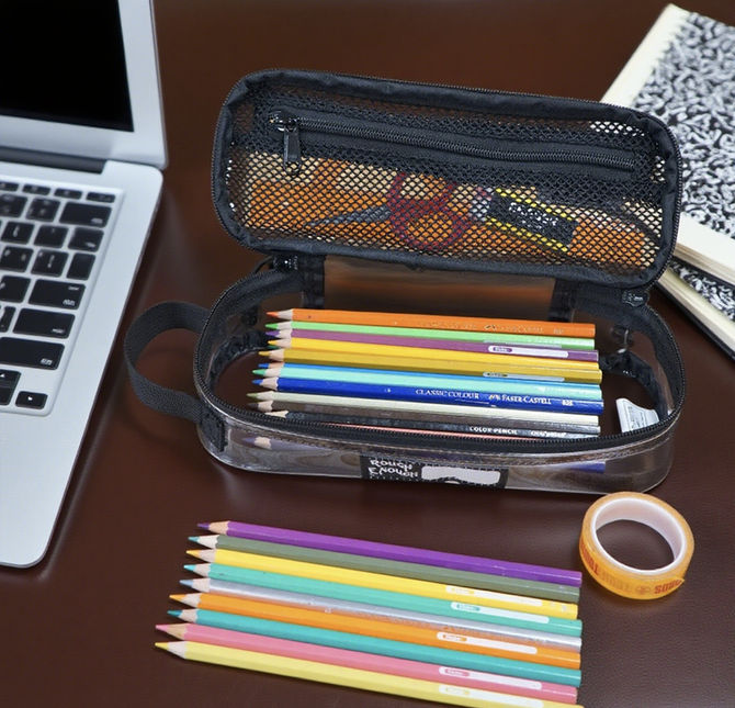 Rough Enough Clear Pencil Case: The Ultimate Organizer for Busy Students