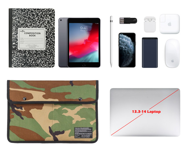 Rough Enough Slim Travel Military EDC Pouch 13 14 Inch Laptop Bag Case for Men Women Pocket Big Docu