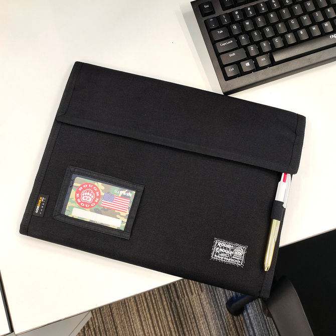 Rough Enough Black Cordura 3 Pocket Accordion Folder: Sleek, Light & Ready for Work