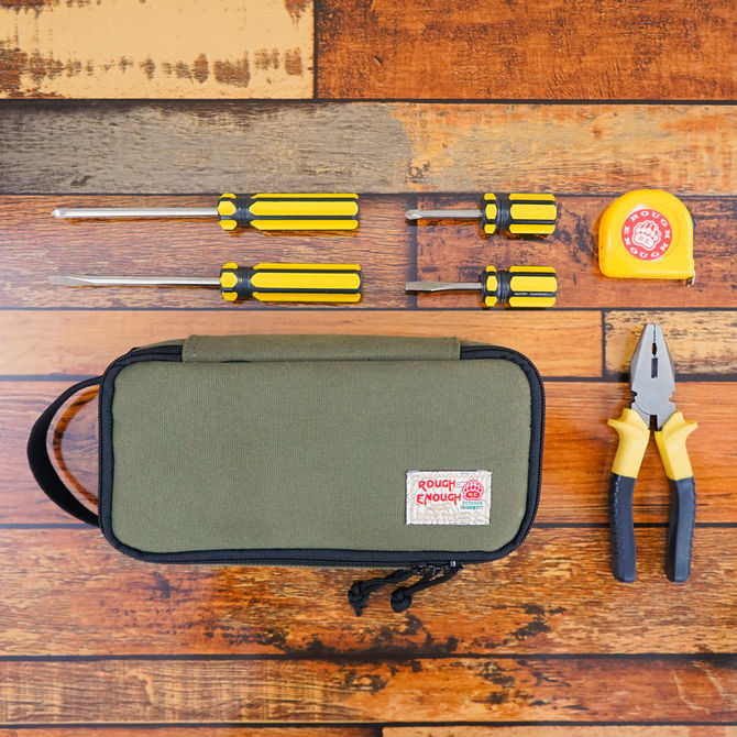 Rough Enough Zipper Travel Cable Organizer Large Pencil Case Electrician Tool Pouch Bag Portable Ele