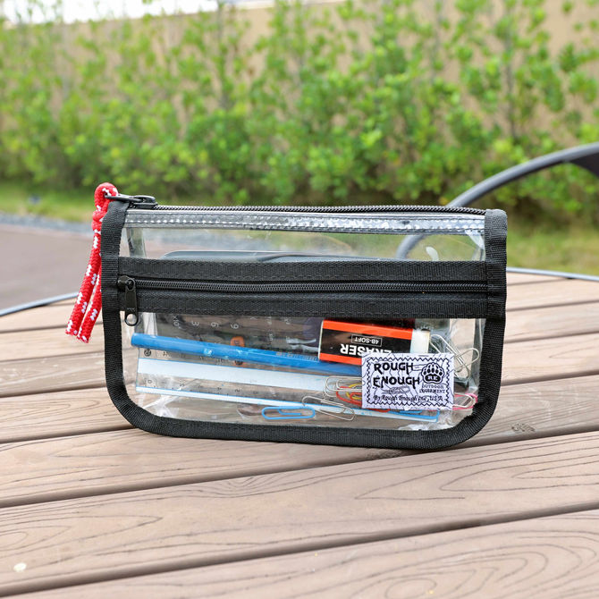 Rough Enough Clear Pencil Case: Compact, Spacious, and Clutter-Free