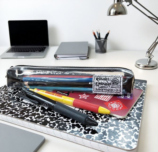 Rough Enough Clear Pencil Case: Simplify Your Workspace