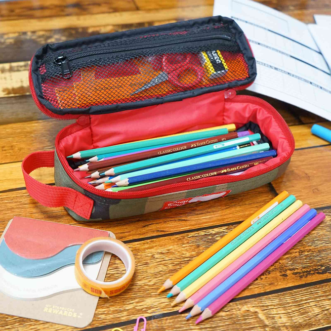 Rough Enough Large Pencil Case: Camo Style with Mega Storage