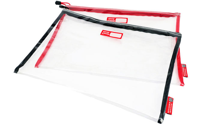 Rough Enough Durable Transparent 1 Set in 2 Clear Classic Multi-functional Big Document Pouch with Z