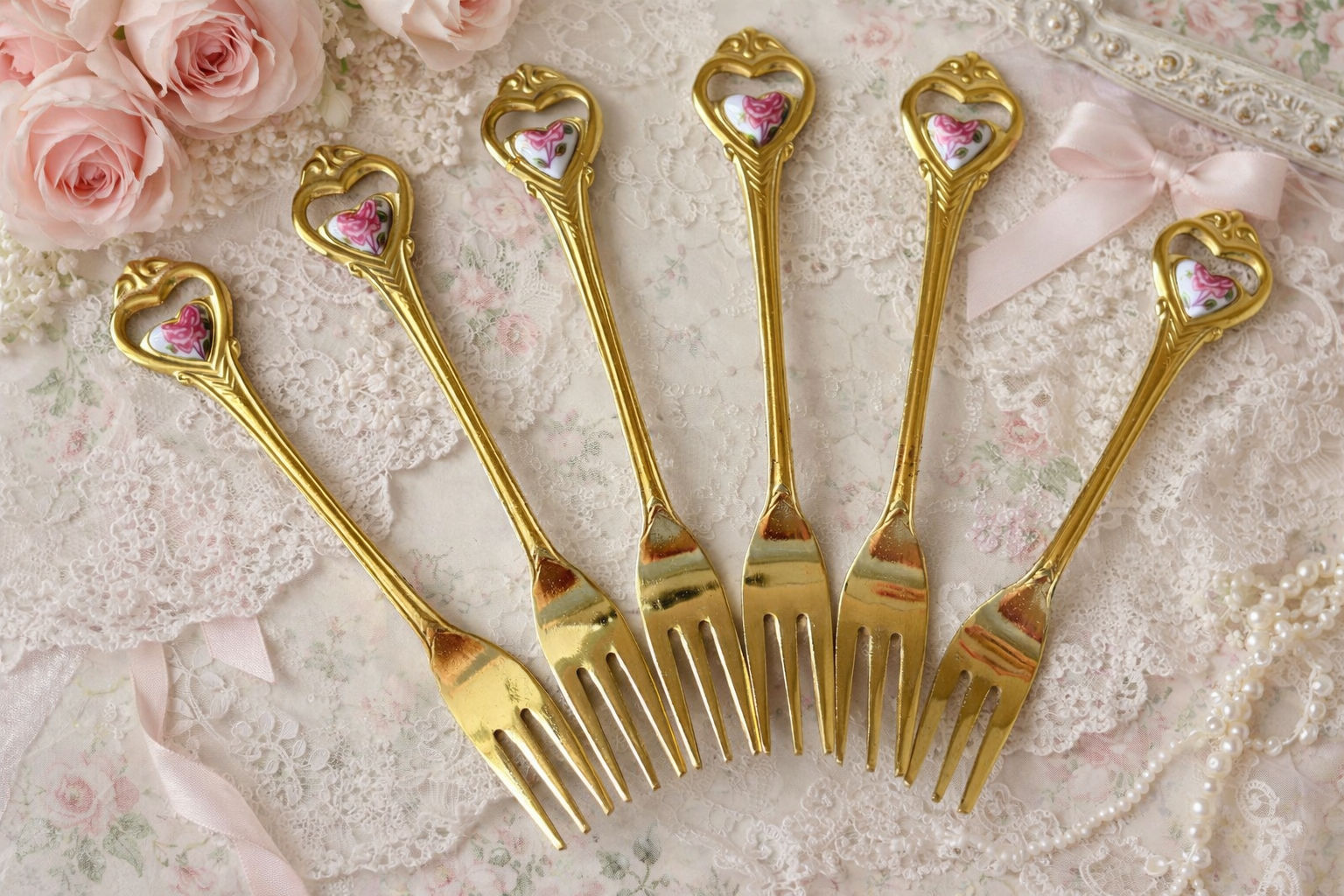 Set di 6 forchettine dolce