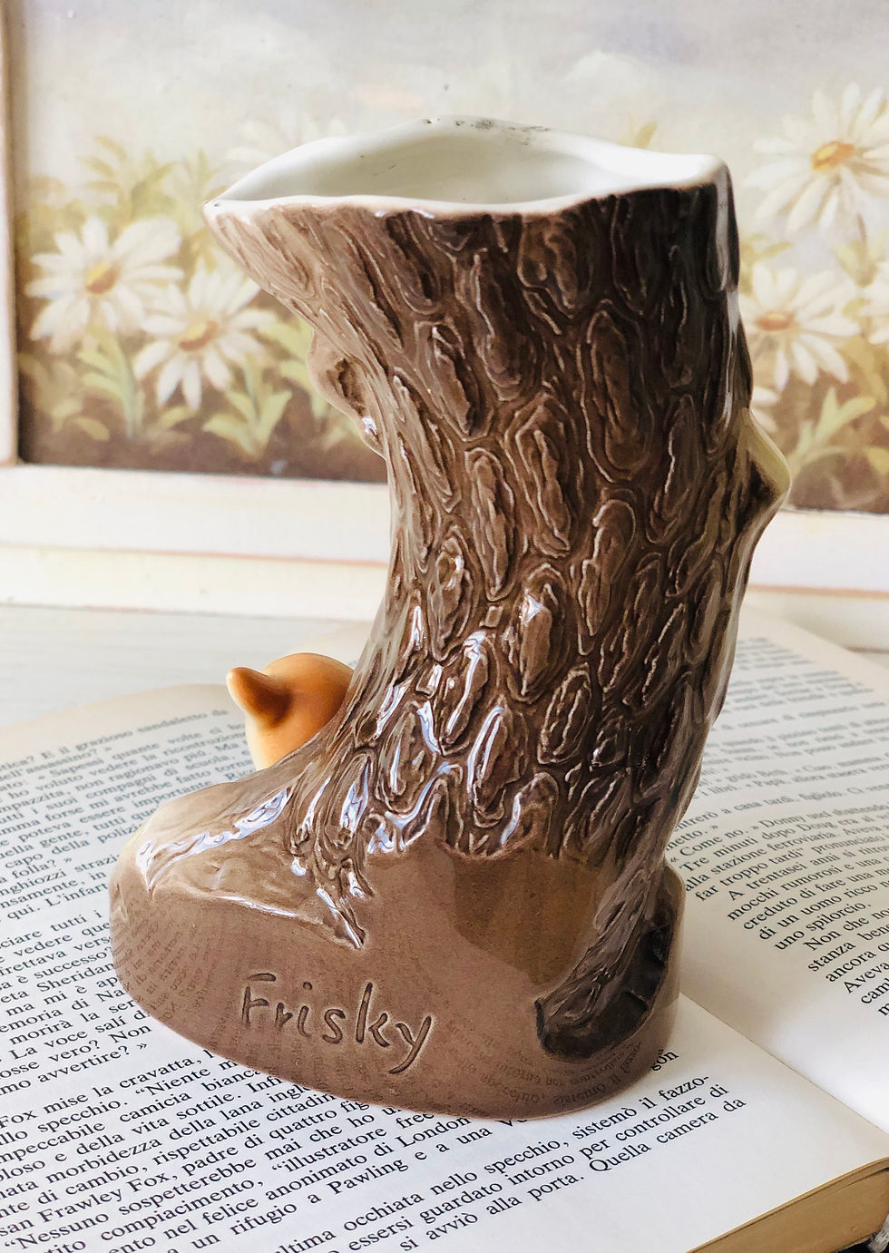 Miniatura: Vasetto con cerbiatto in ceramica inglese 