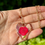 Miniatura: Collana fiore rosso con ciondolo cuore acrilico 