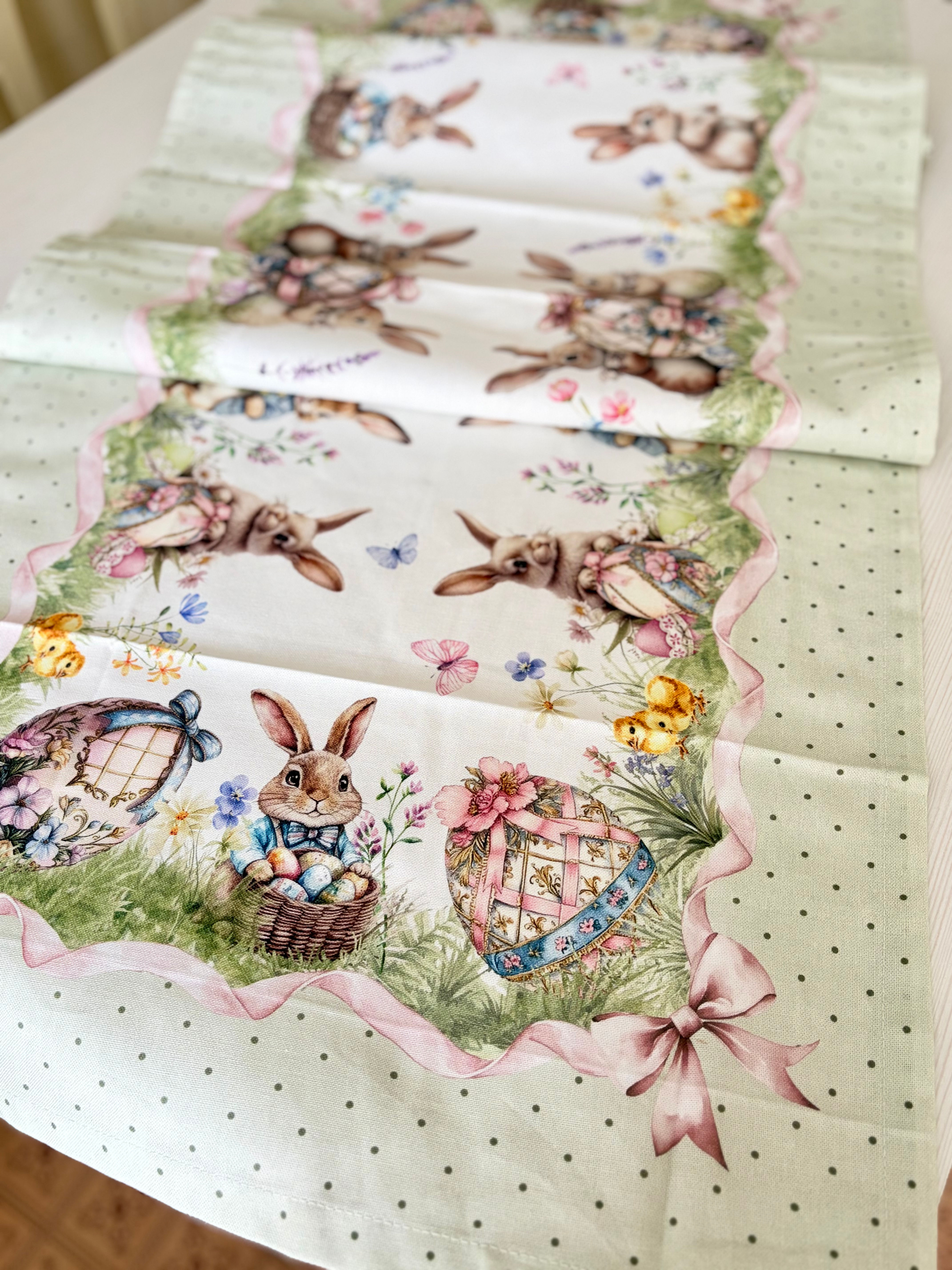 Runner Green Rabbit in cotone Pasqua Pezzoli 