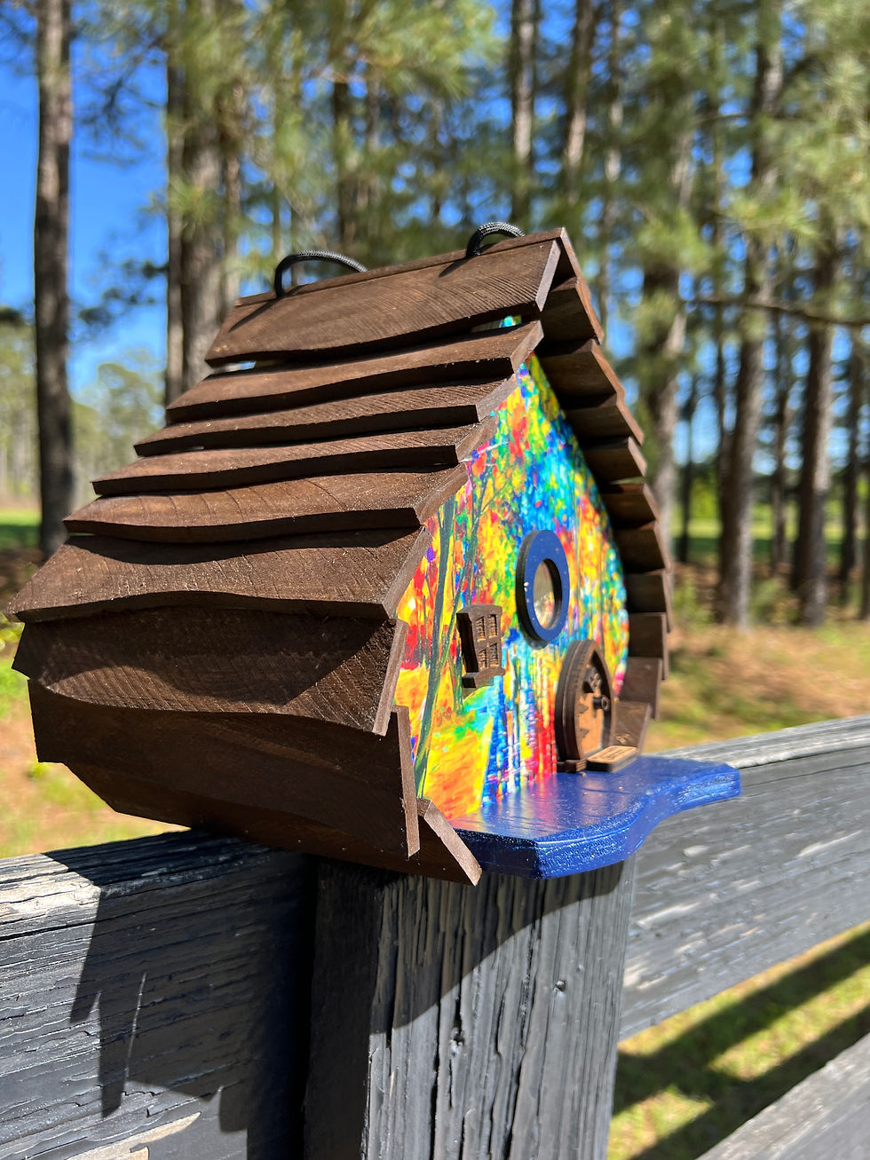 Thumbnail: Small Abstract Night Street Bird House