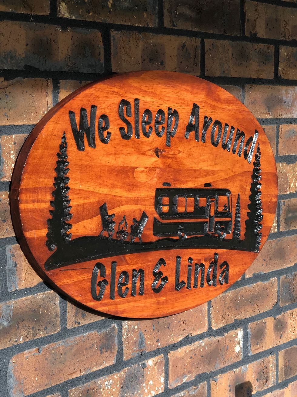 Thumbnail: "We Sleep Around" Camper Trailer Name Sign