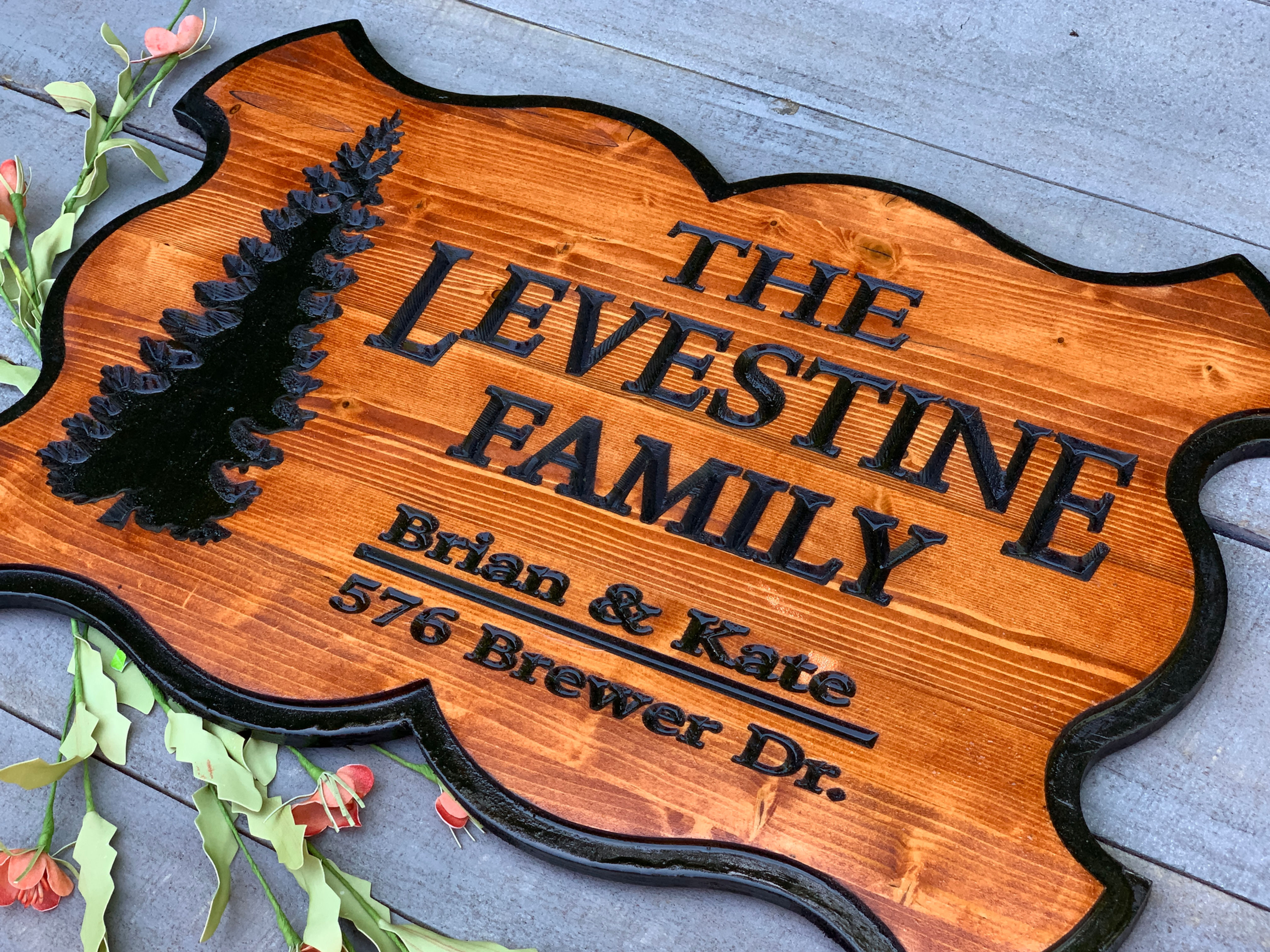 Personalized Engraved Sign with Address