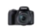 Front view of the Canon PowerShot SX70 HS superzoom camera with a large built-in zoom lens, designed for wildlife and safari photography.