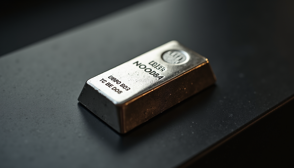 A shiny silver bullion bar reflecting light