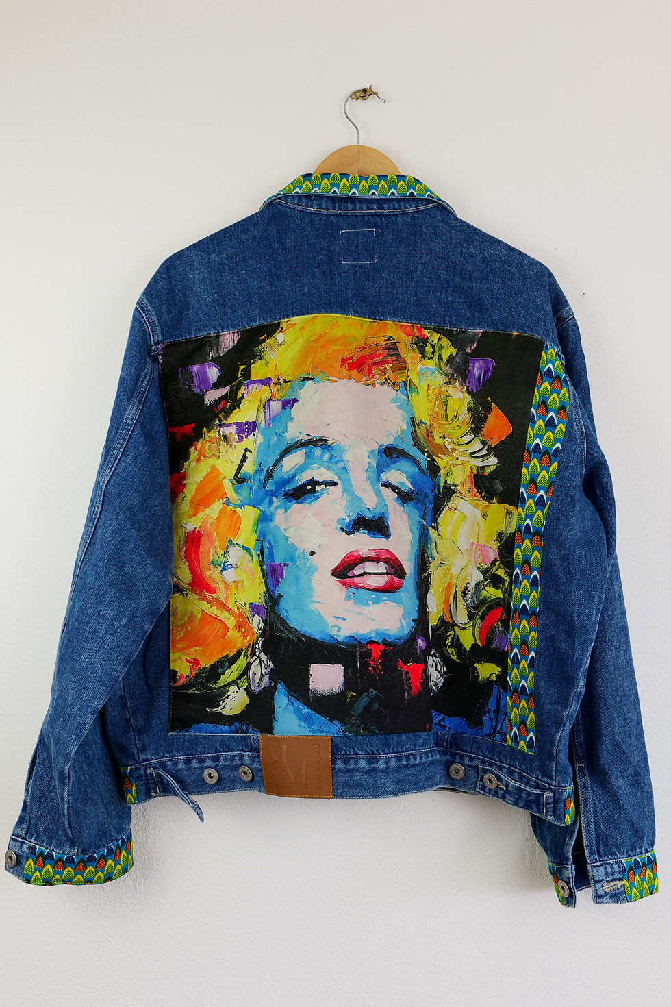 Miniature : Veste en Jean Oversize Customisée en Wax - MADONNA - L/XL