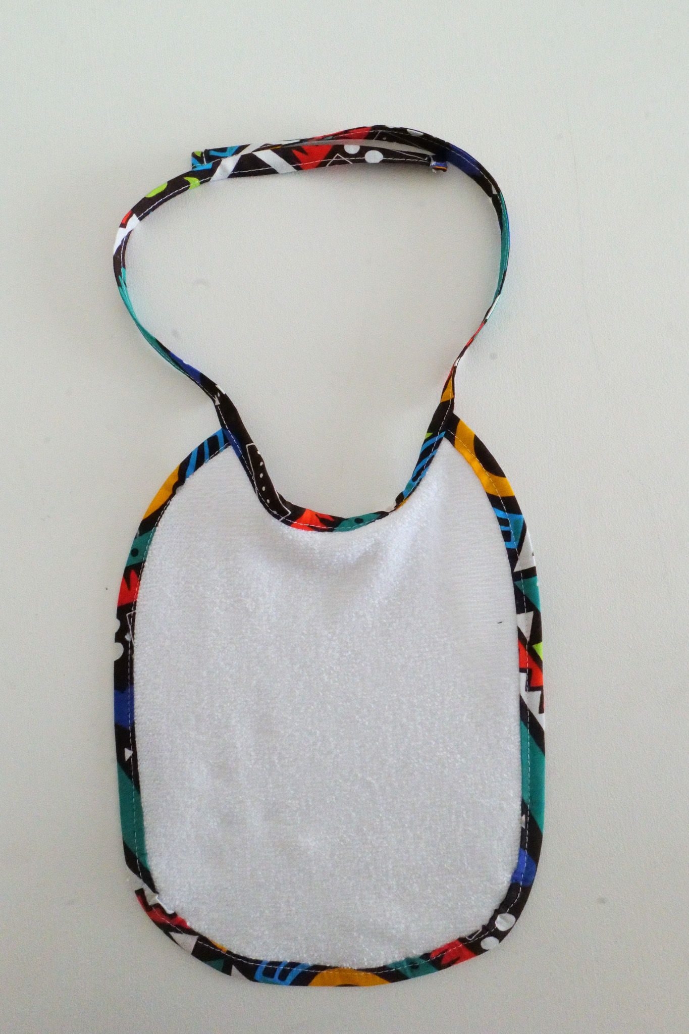 Bavoir bébé en éponge bambou et tissu wax/Cadeau de naissance/Soleil