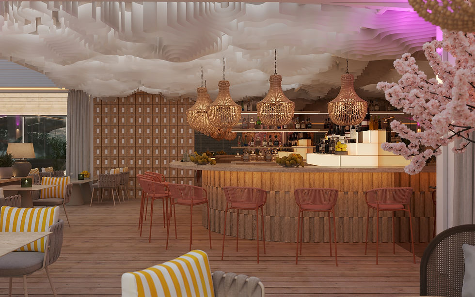 Modern bar render by an architectural visualisation agency