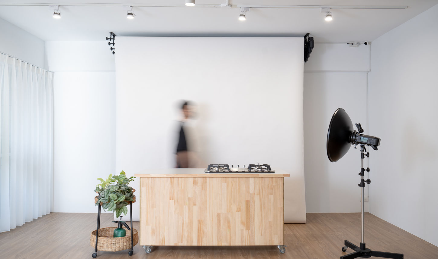 電動背景紙一組 / 四色背景紙 - 白、灰、黑、綠