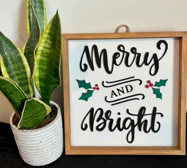 Merry and Bright Wall Sign