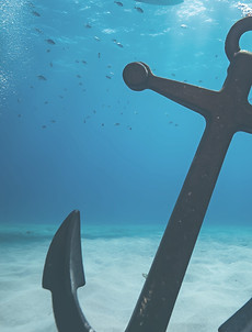 Anker am Meeresboden als Metapher für Stabilität, Sicherheit und Halt