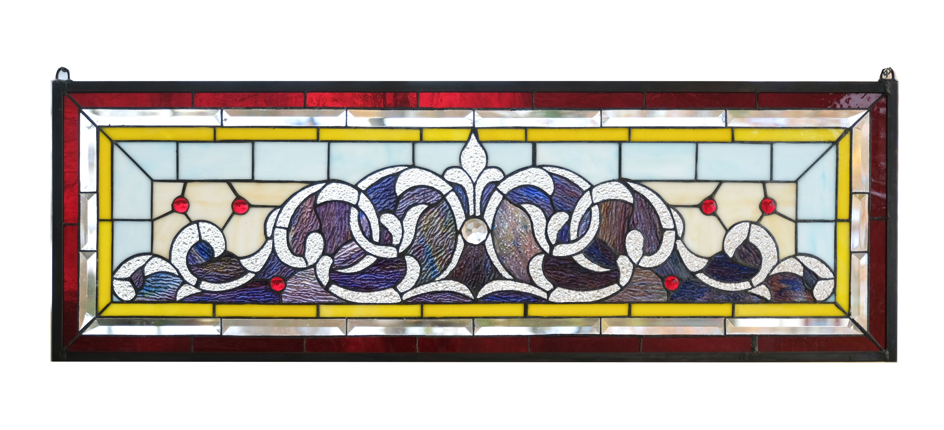 Tiffany Style stained glass window panel 36" X 12"