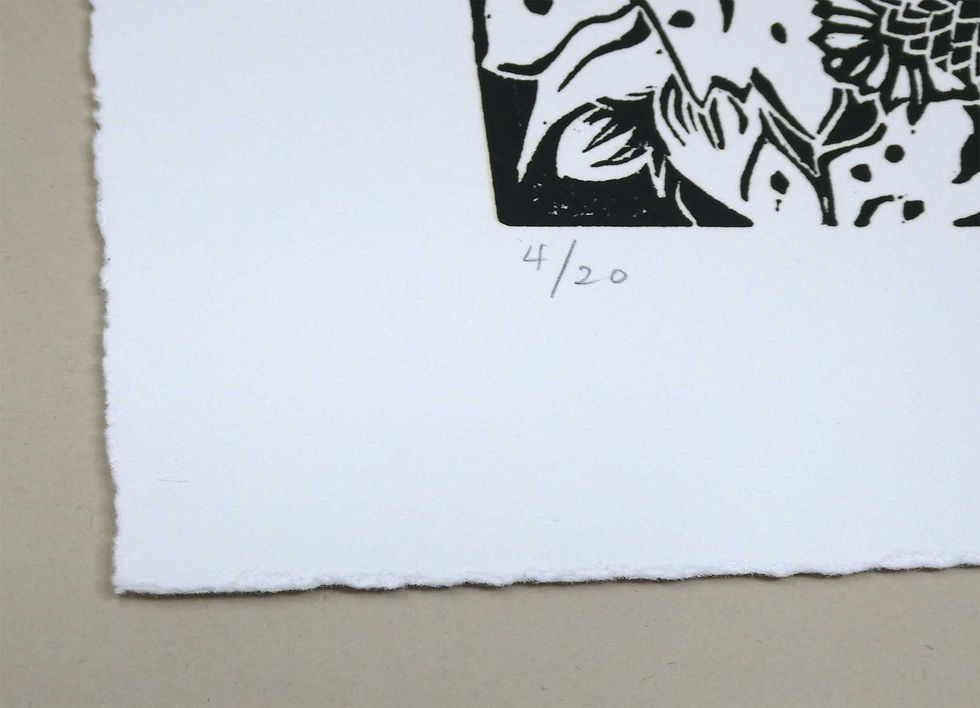 Thumbnail: Last Sleep lino print