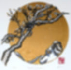 'New Gold' is the yearning for Spring and better times ahead. The female protaganist admires the blossom of the new season. Beautifully carved out of lino block and handprinted on quality Somerset satin white paper. Printed by MellowMusePrints.