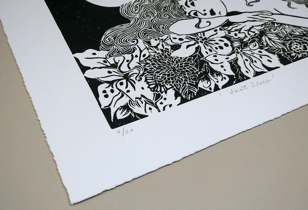 Thumbnail: Last Sleep lino print