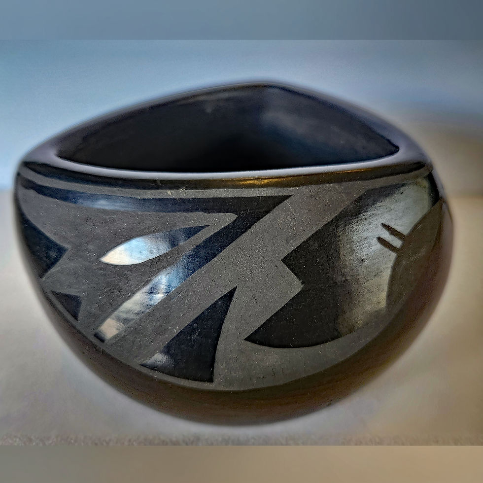 Thumbnail: Santa Clara Pueblo Blackware Vessel with Triangular Opening by Flora Naranjo