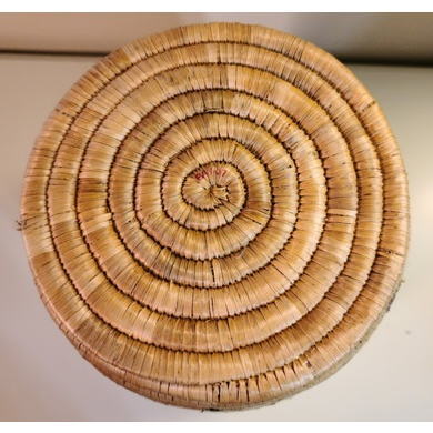 Thumbnail: Alaskan Cylindrical Basket with Woven Birds
