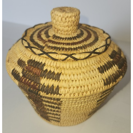 Thumbnail: Gorgeous Jar Basket with Lid of Unknown Origin
