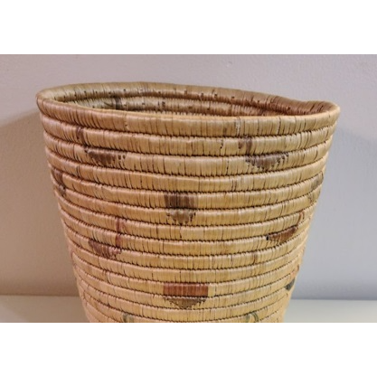 Thumbnail: Alaskan Cylindrical Basket with Woven Birds