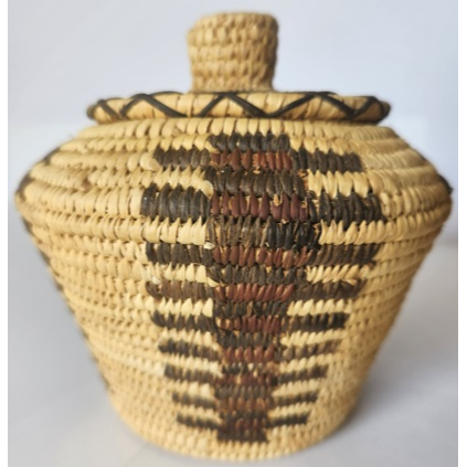 Gorgeous Jar Basket with Lid of Unknown Origin