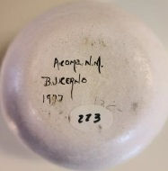Thumbnail: Acoma Pueblo Seed Jar with Mimbres figures signed by Husband/Wife Team: Cerno